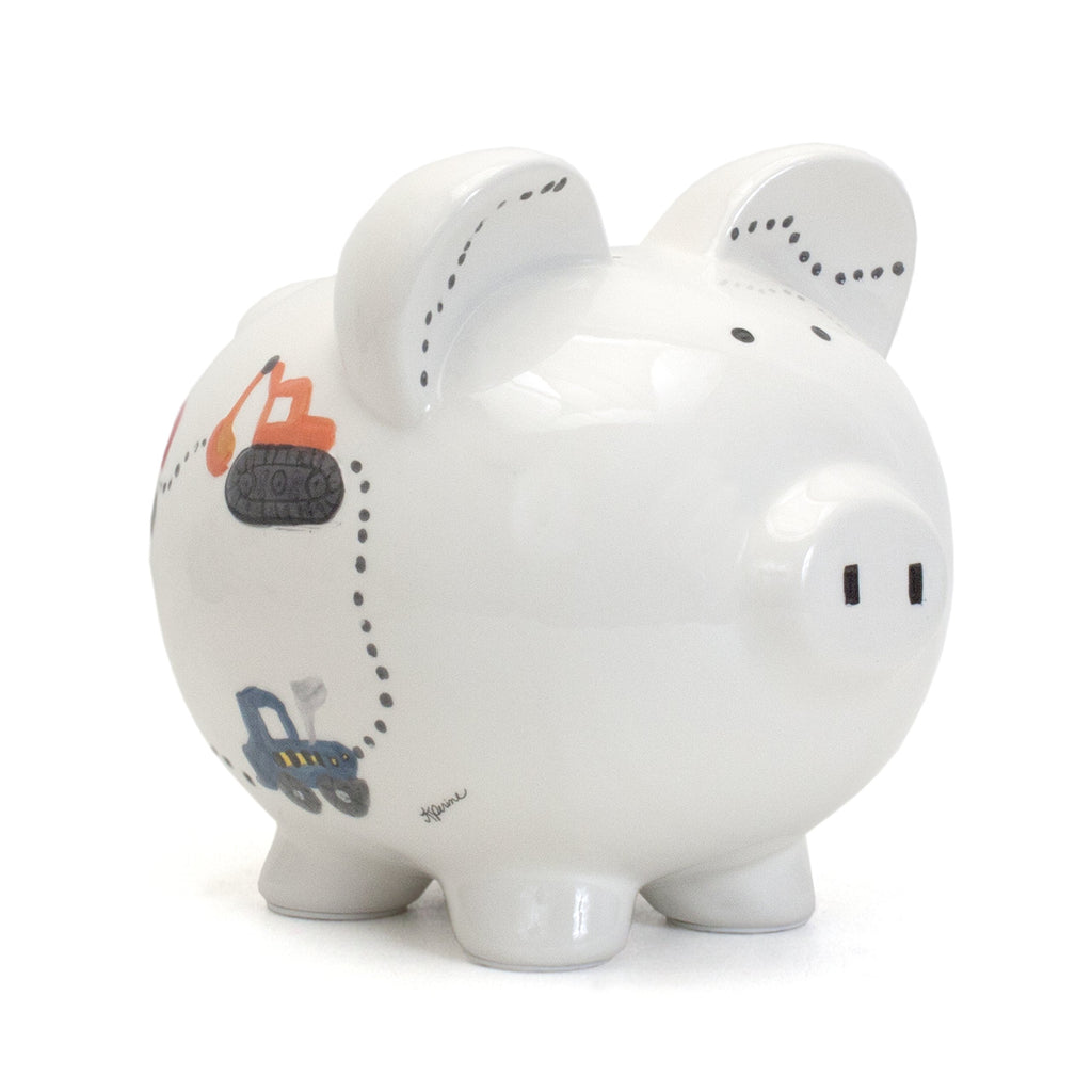 Ceramic Piggy Bank for Boys Kids Savings and Nursery Decor