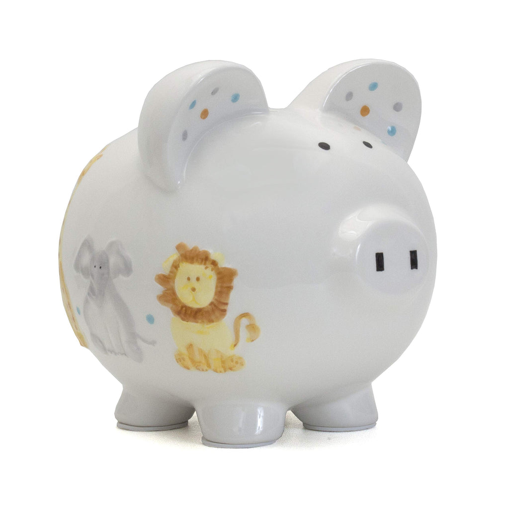 Ceramic Piggy Bank for Boys Kids Savings and Nursery Decor