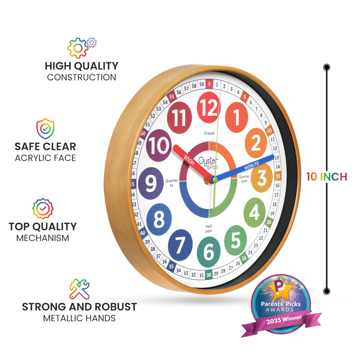 Educational Learning Clock for Kids Time Teaching and Practice