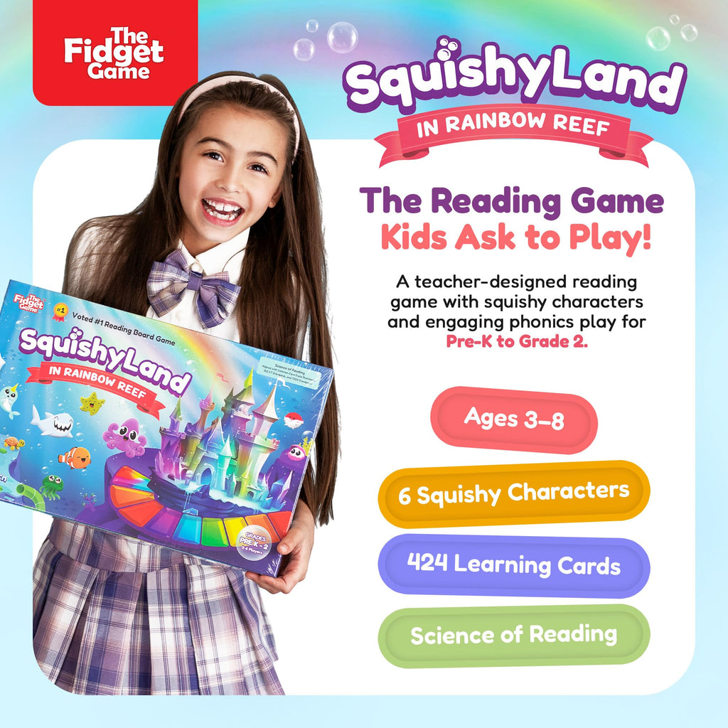 Squishy Board Game for Pre K to 2nd Grade Learning and Play
