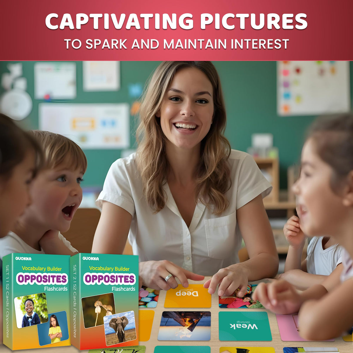 Vocabulary Builder Flash Cards for Kids Speech Therapy Learning