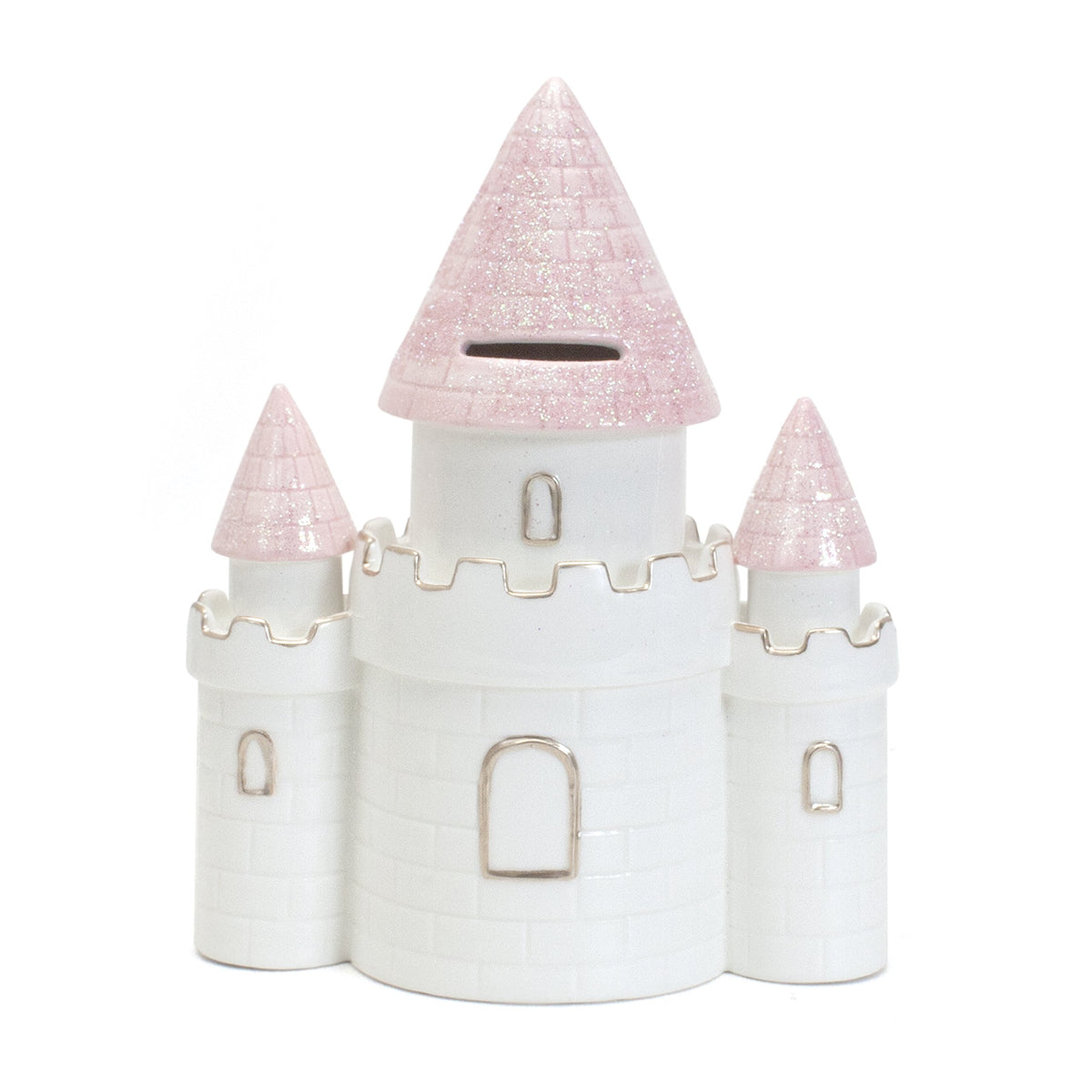 Ceramic Princess Castle Piggy Bank for Girls Nursery Decor