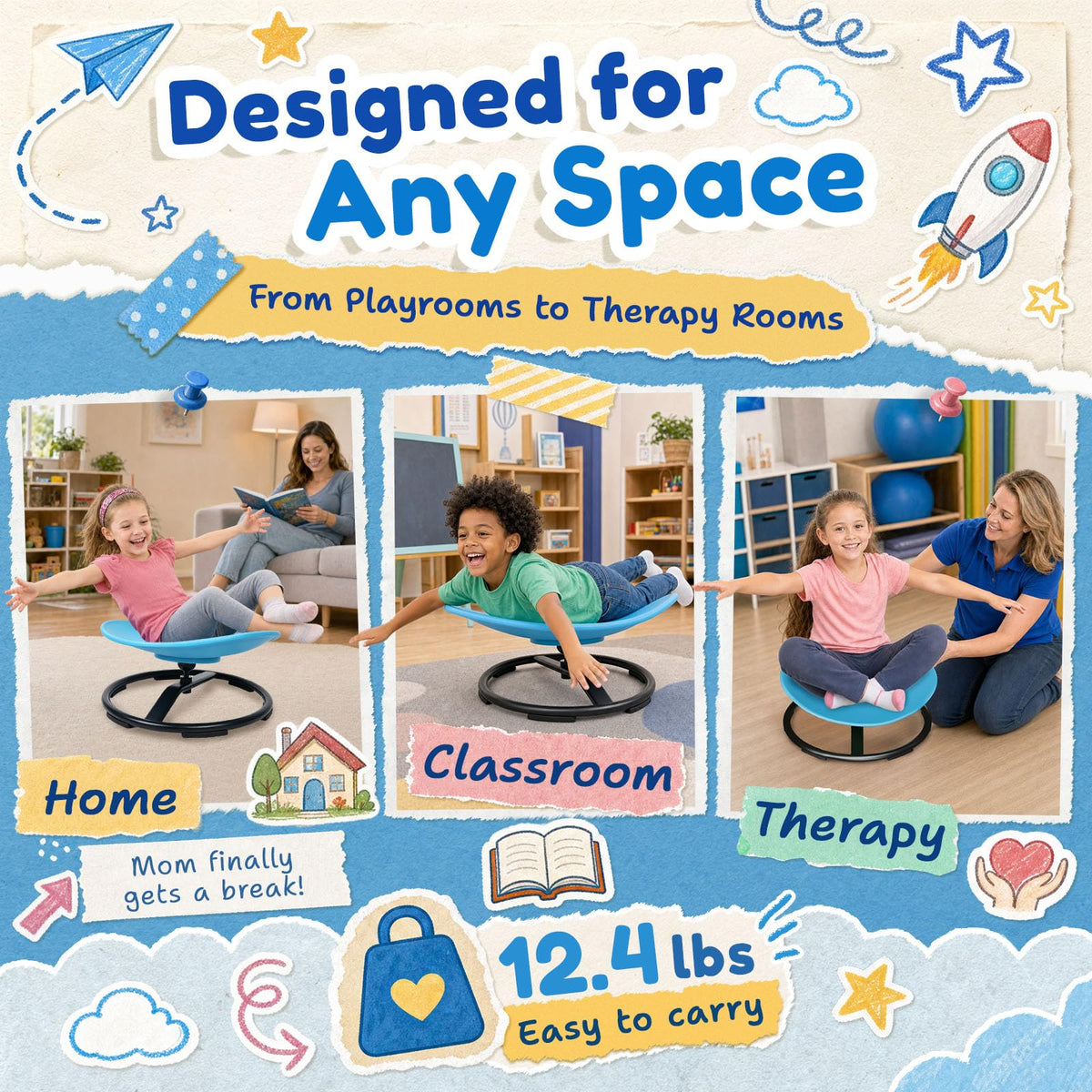 Sensory Spinning Chair for Kids Balance and Coordination Training