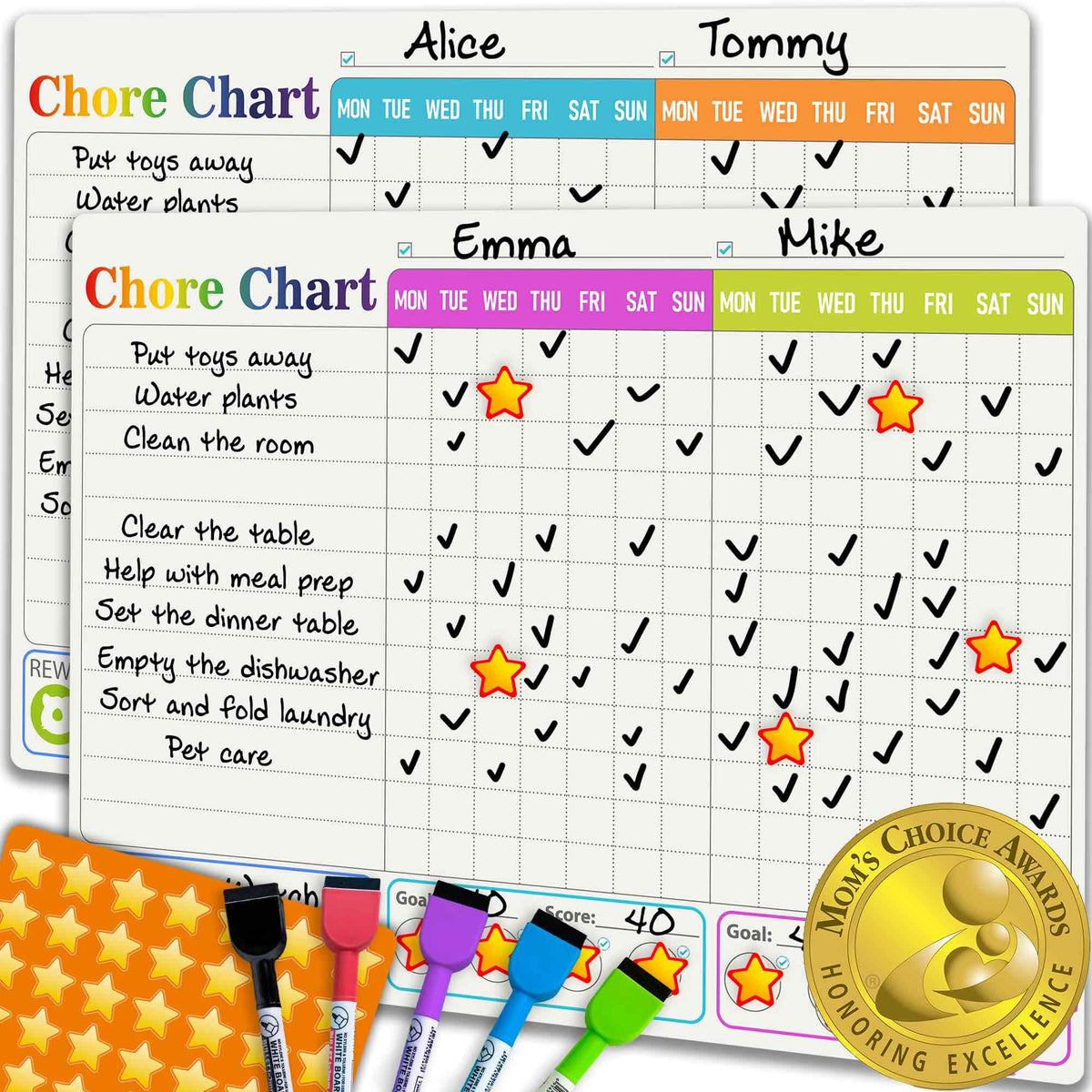 Magnetic Behavior and Chore Chart for Multiple Kids
