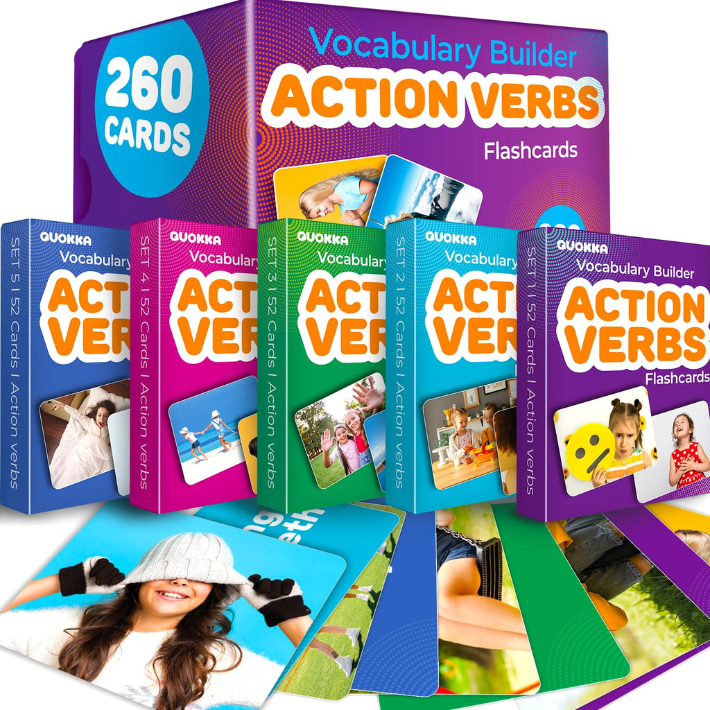 Vocabulary Builder Flash Cards for Kids Speech Therapy Learning