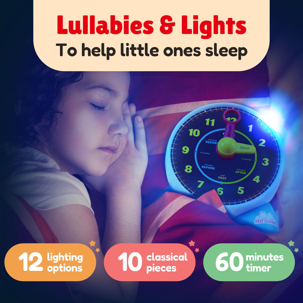 Talking Learning Clock for Kids Time Teaching and Practice