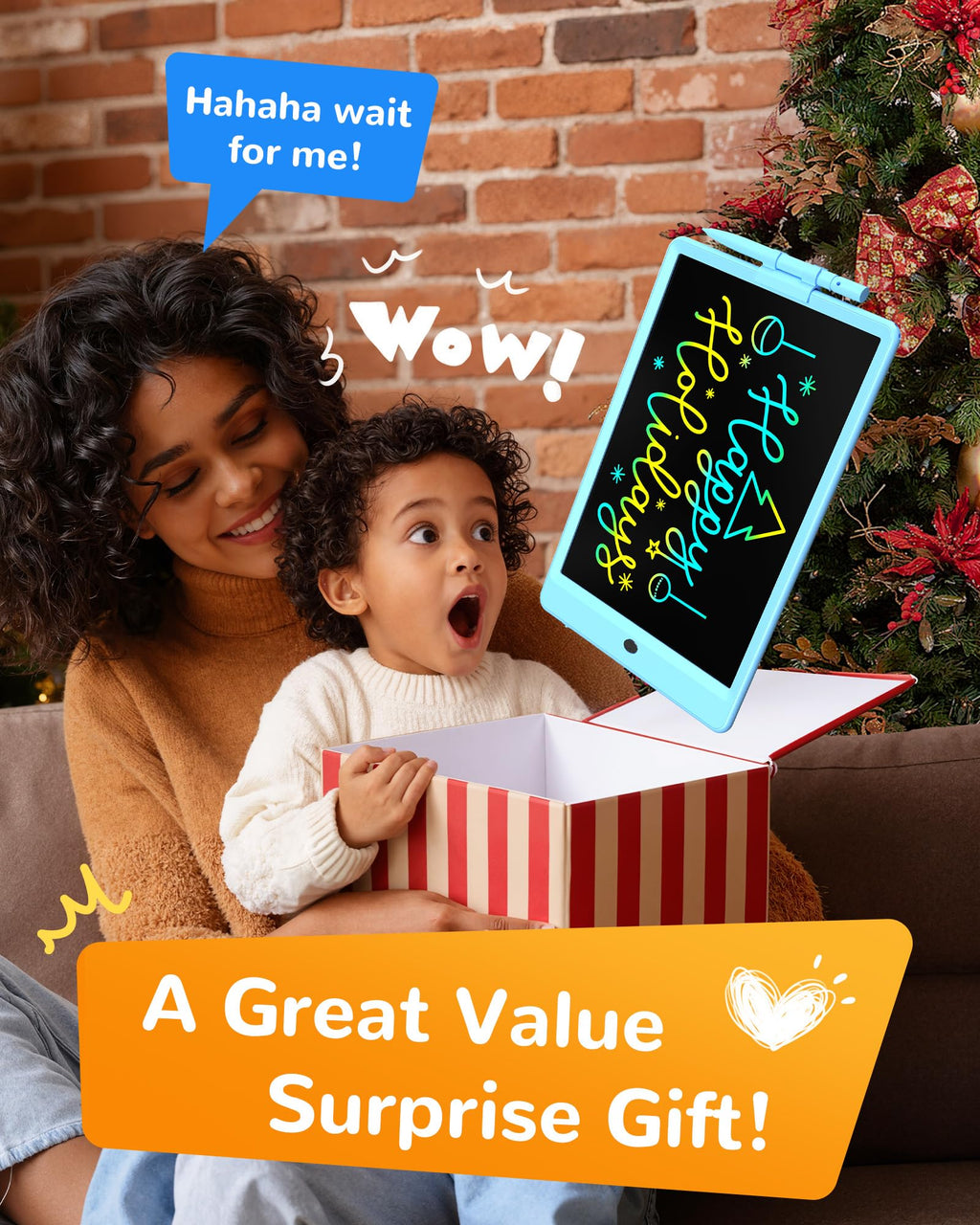 LCD Writing Tablet with Colorful Reusable Doodle Board