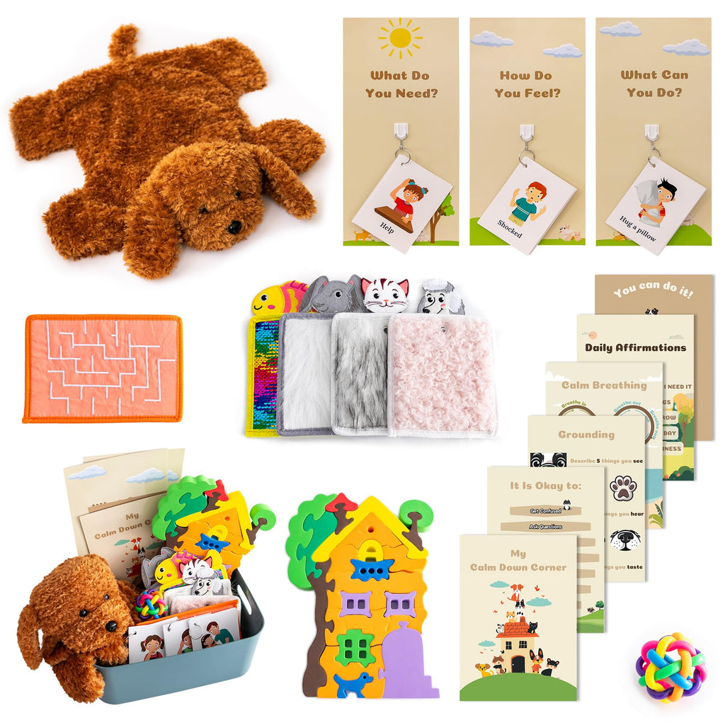 Calm Down Corner Kit with Sensory Tools and Fidget Toys