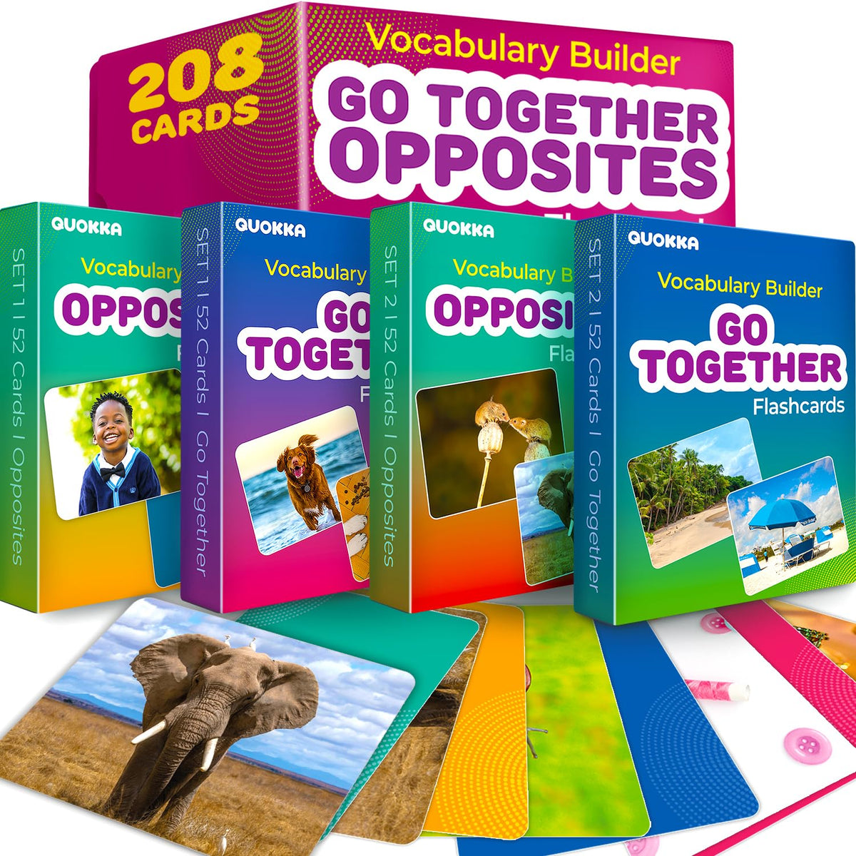 Vocabulary Builder Flash Cards for Kids Speech Therapy Learning