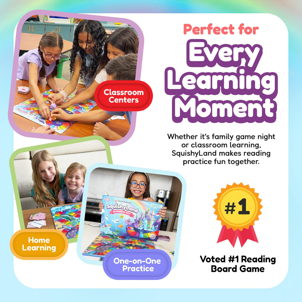 Squishy Board Game for Pre K to 2nd Grade Learning and Play