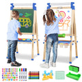 Adjustable Wooden Art Easel with Paper Roll and Drawing Board