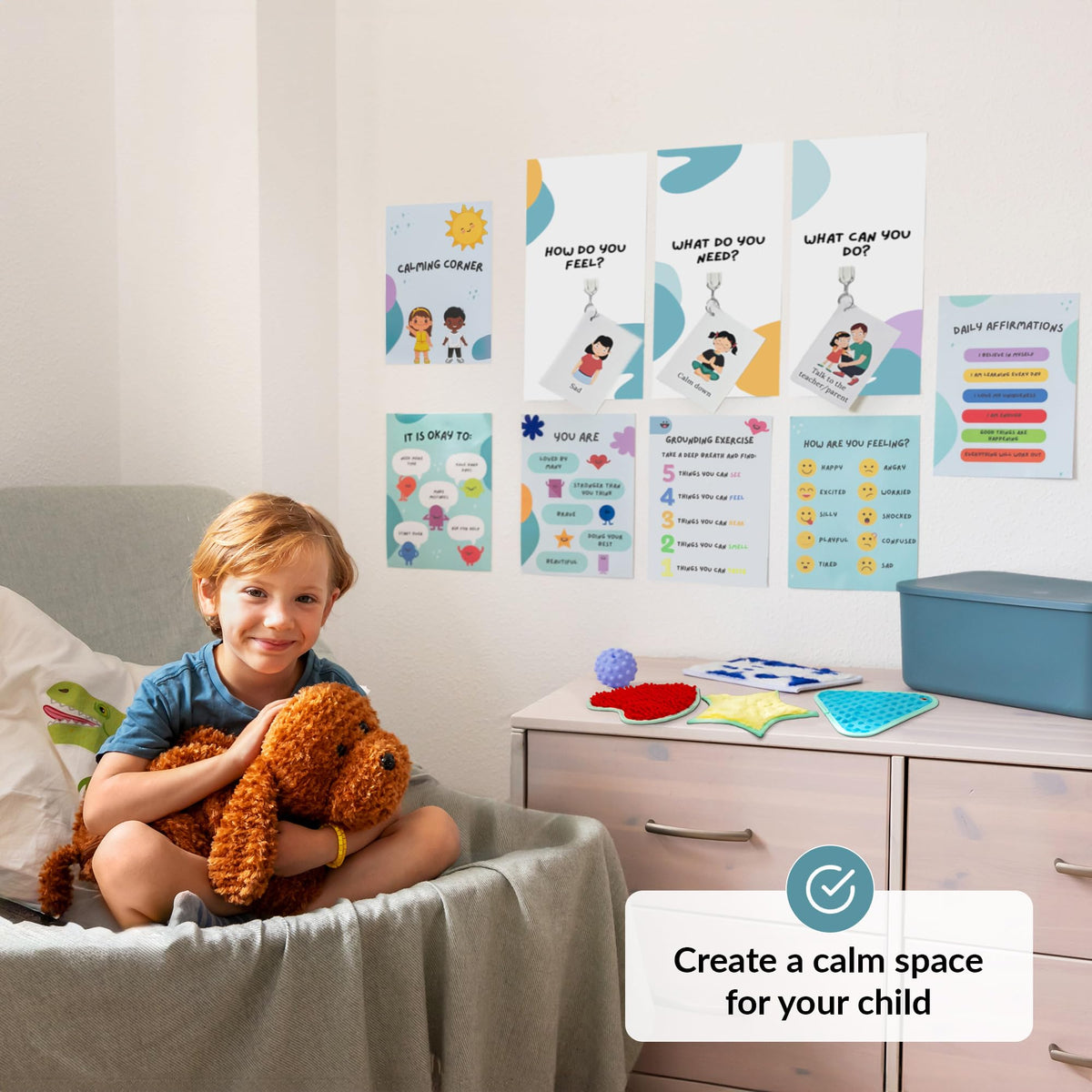 Calm Down Corner Kit with Sensory Tools and Fidget Toys