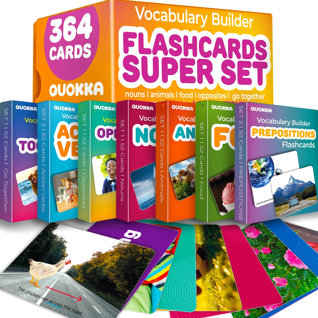 Vocabulary Builder Flash Cards for Kids Speech Therapy Learning