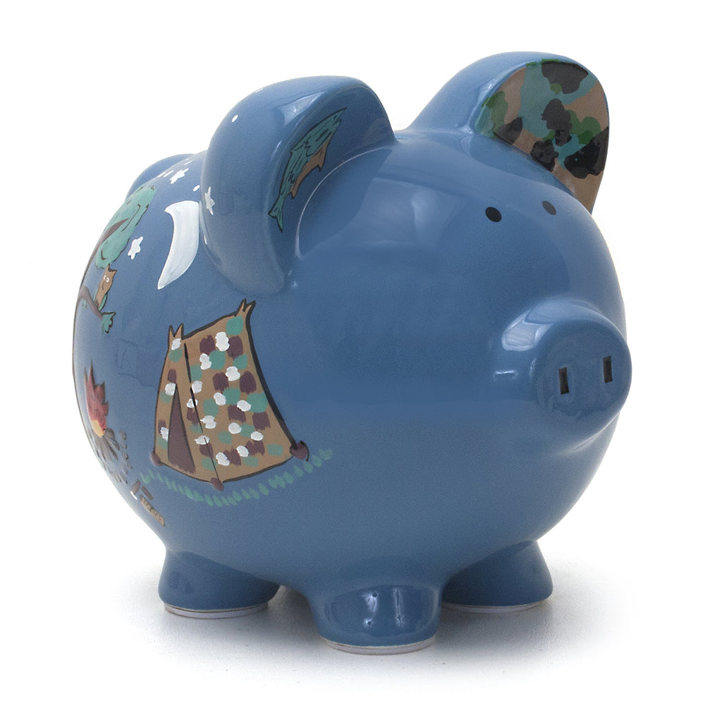 Ceramic Piggy Bank for Boys Kids Savings and Nursery Decor