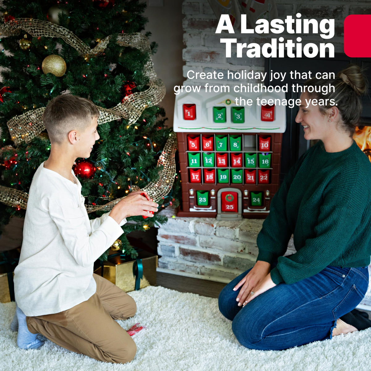 Kids Interactive Advent Calendar with 25 Refillable Toy Bins