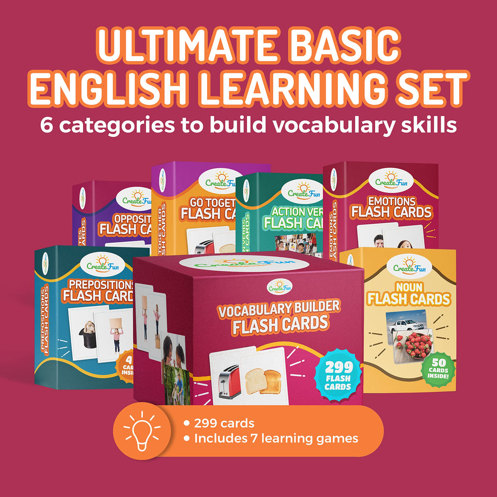 Vocabulary Builder Photo Flash Cards 6 Pack with Learning Games