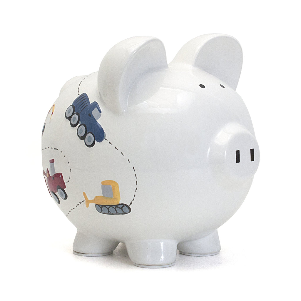Ceramic Piggy Bank for Boys Kids Savings and Nursery Decor