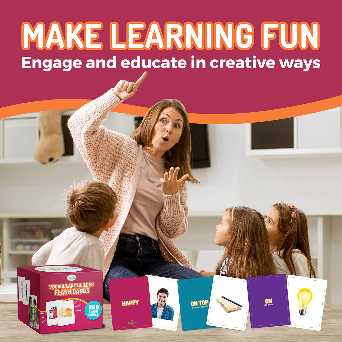 Vocabulary Builder Photo Flash Cards 6 Pack with Learning Games