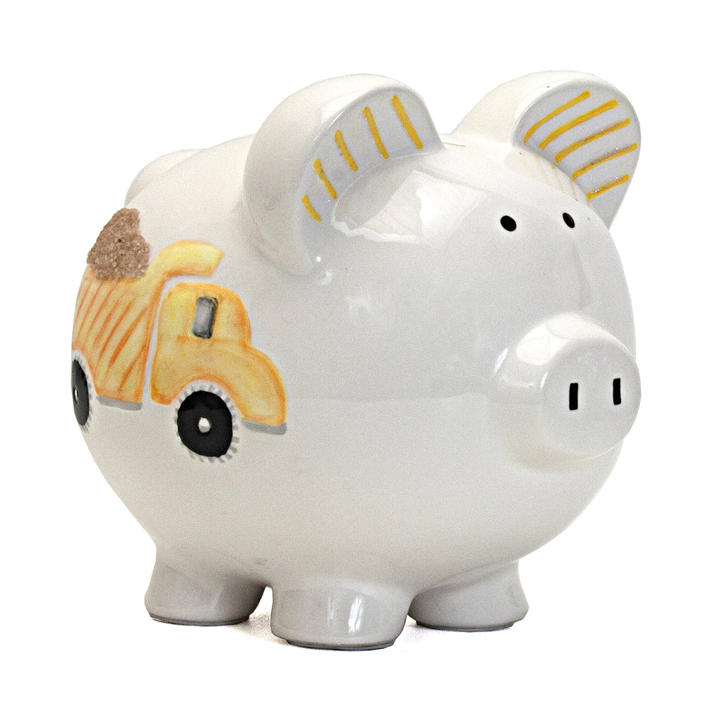Ceramic Piggy Bank for Boys Kids Savings and Nursery Decor